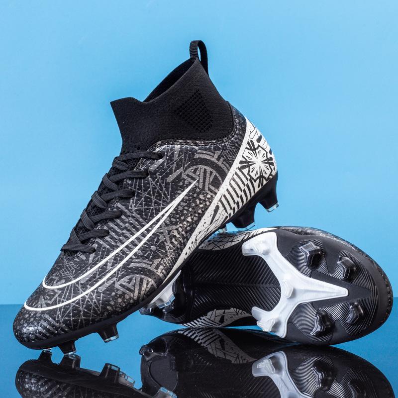 Cross-border football shoes high-top 2024 autumn long and short nail sneakers foreign trade large size 46 boys adult sports shoes