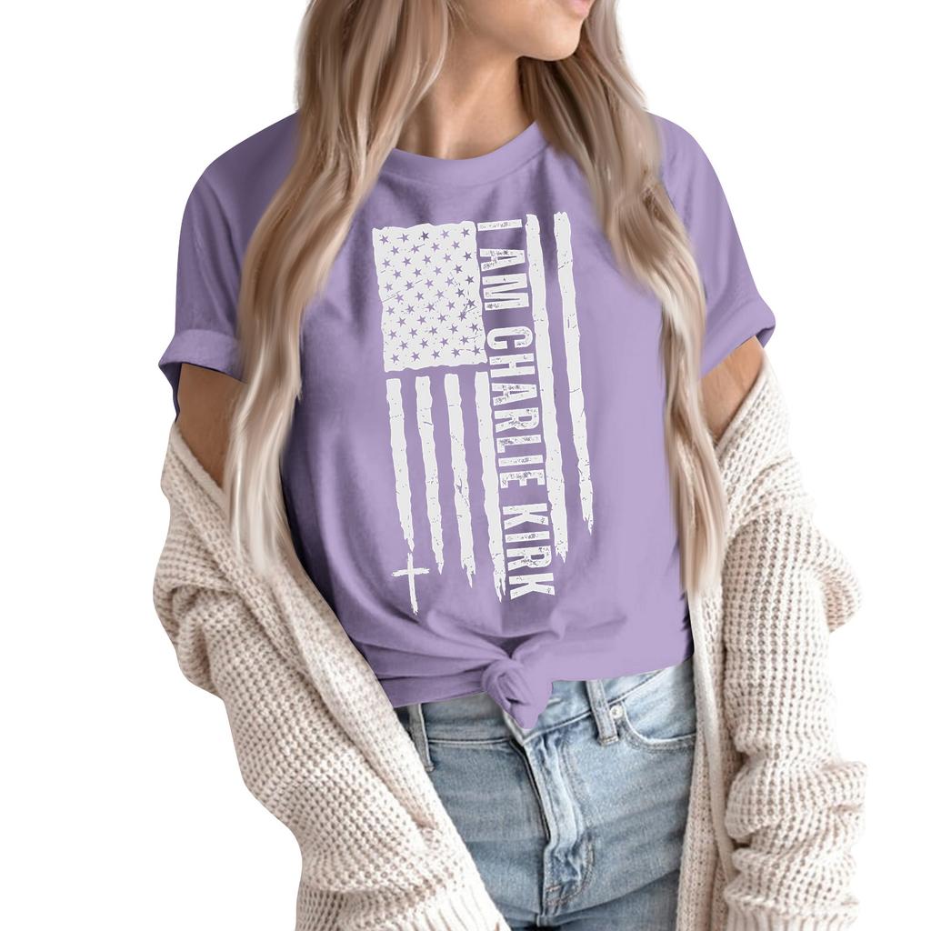 Женские модные повседневные пуловеры с короткими рукавами и круглым вырезом с принтом