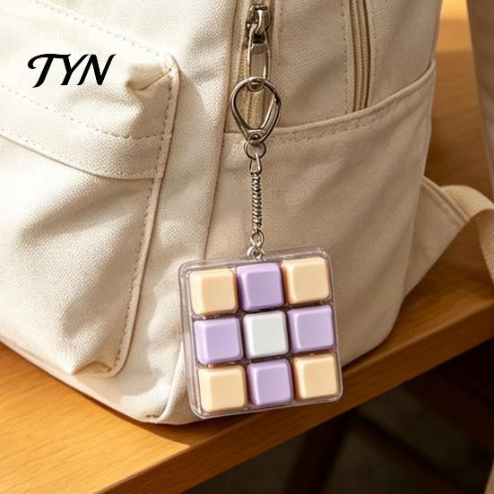 Handheld Stress Reliever 9-Keys Keyboard Fidget Toy, LED Light-up Keychain Clicky Mechanical Switch Toy for Relief, 9-In-1 Backpack Charm