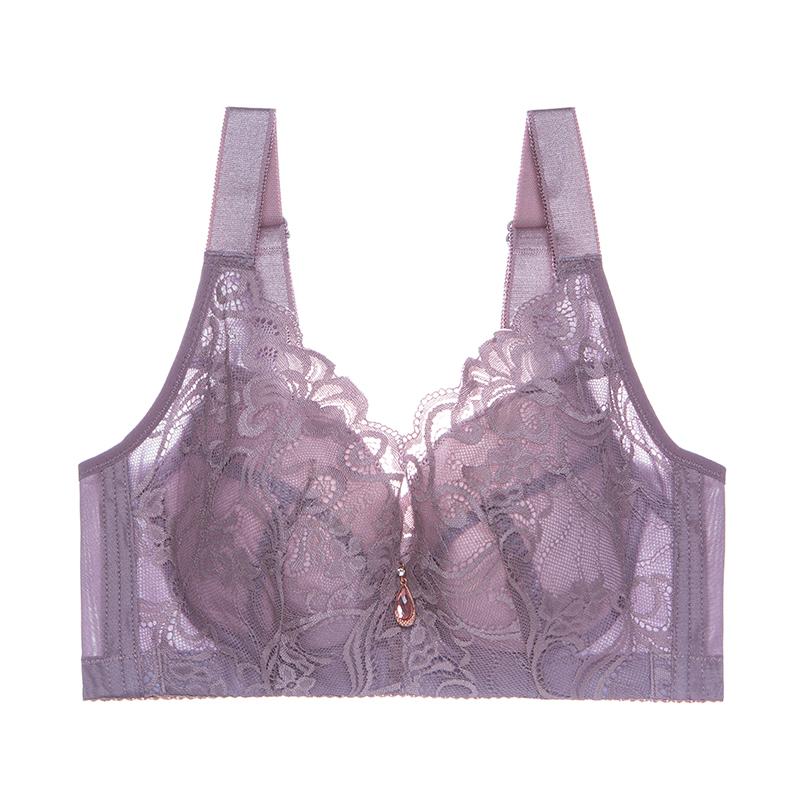 Бюстгальтеры пуш-ап для женщин, сексуальное кружевное нижнее белье с тонкими чашками, беспроводное удобное нижнее белье больших размеров