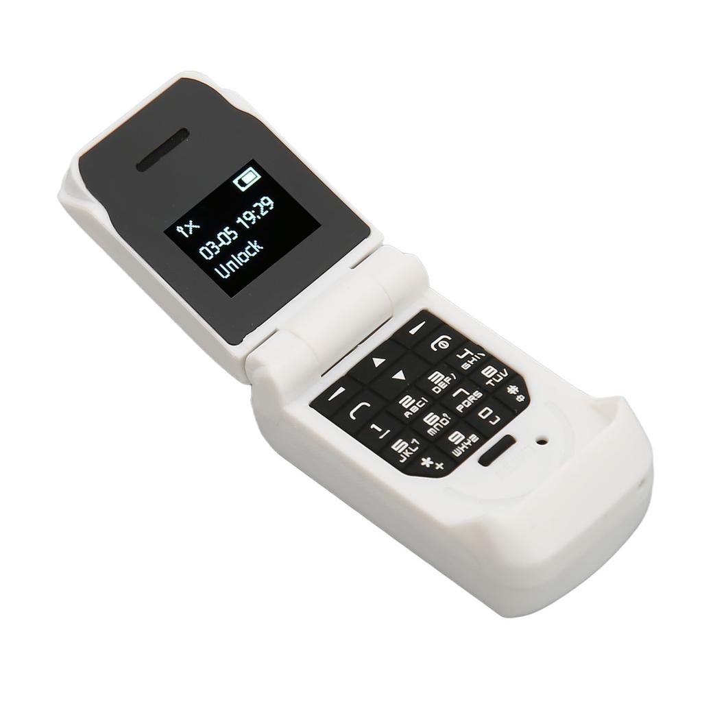 Маленький раскладной телефон 0,66-дюймовый OLED-экран 64x48 32 МБ 64 МБ 300 мАч аккумулятор Bluetooth раскладной сотовый телефон для