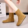 Женские ботильоны на плоской подошве с мехом, замшевые туфли, зимняя мода 2025 года, новые повседневные кроссовки-гладиаторы, короткие, плюшевые, теплые, для отдыха на свежем воздухе, зимние ботинки Mujer