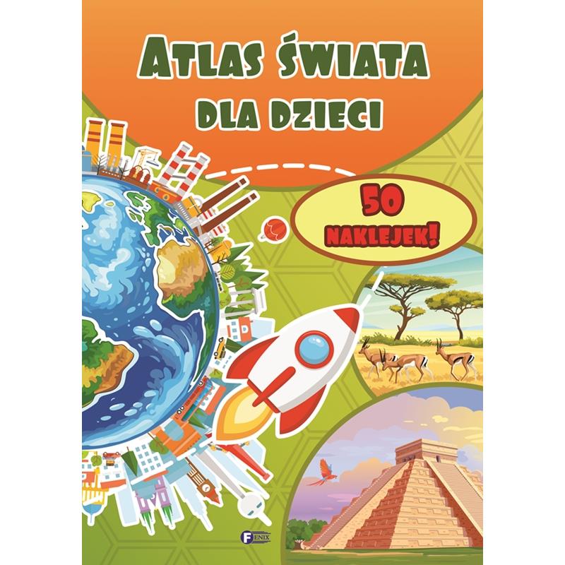 World Atlas for Children Maps Curiosities Educational Book + 50 Stickers