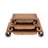 Solid Wood Carving Handicraft Ornament Base, Chicken Wing Wood Book Roll Table Base, Peculiar Stone Mini Vase Bonsai Base