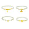 999 Pure Gold & Hetian Jade Women's Bracelet with Lotus, Seed Pod, Bamboo, and Lily of the Valley Design