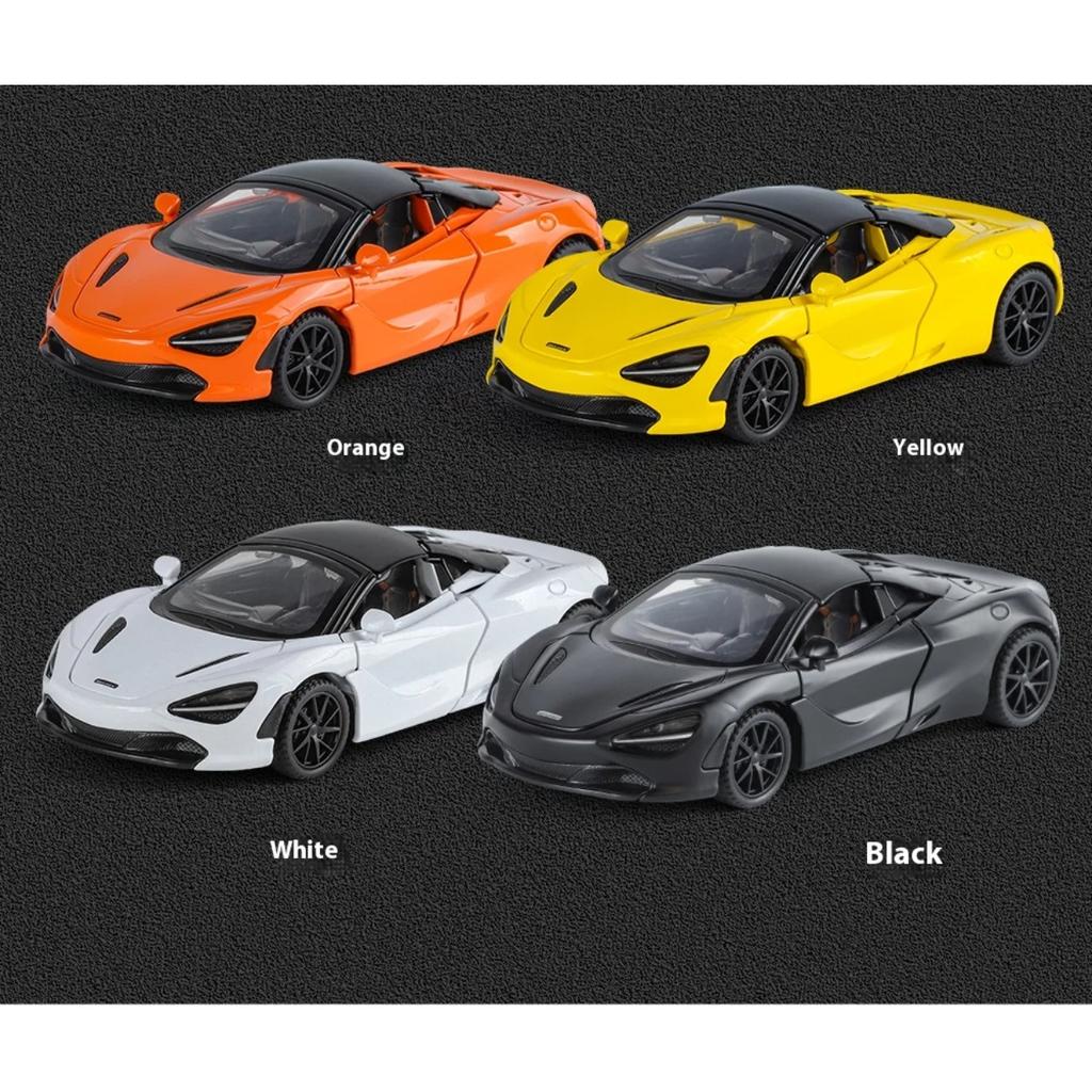 Boxed 1/32 Alloy Die-cast McLaren 720S Car Model, Children's Toy Car with Sound and Light, Desktop Decoration Ornaments for Boys Gifts