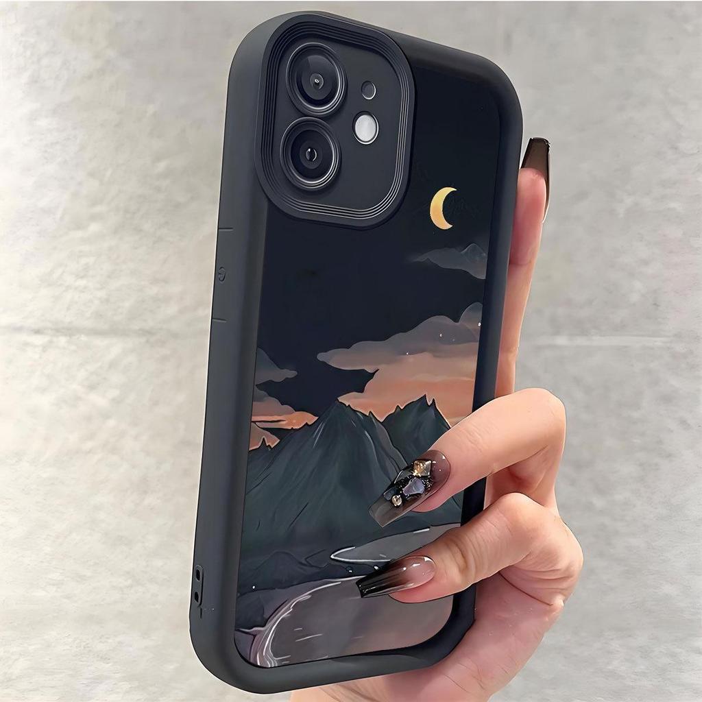 Чехол-накладка Daisan Night View Groove для iPhone 14/15/16/17 Pro Max - Черный, новый стиль, защитная крышка