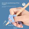 Детская силиконовая подставка для ручек: Корректор осанки при письме пятью пальцами для начинающих в детском саду, портативный пенал