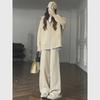 Milky Knit Sweater & Wide-Leg Pants Two-Piece Suit - Fashionable and Casual for Autumn/Winter 2024