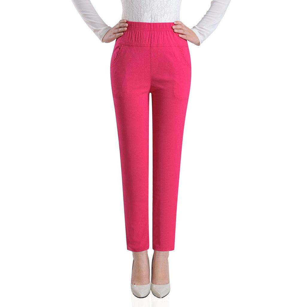 Middle-aged and Elderly Women's Pants Summer Thin High-waisted Loose Casual Stretch Women's Pants