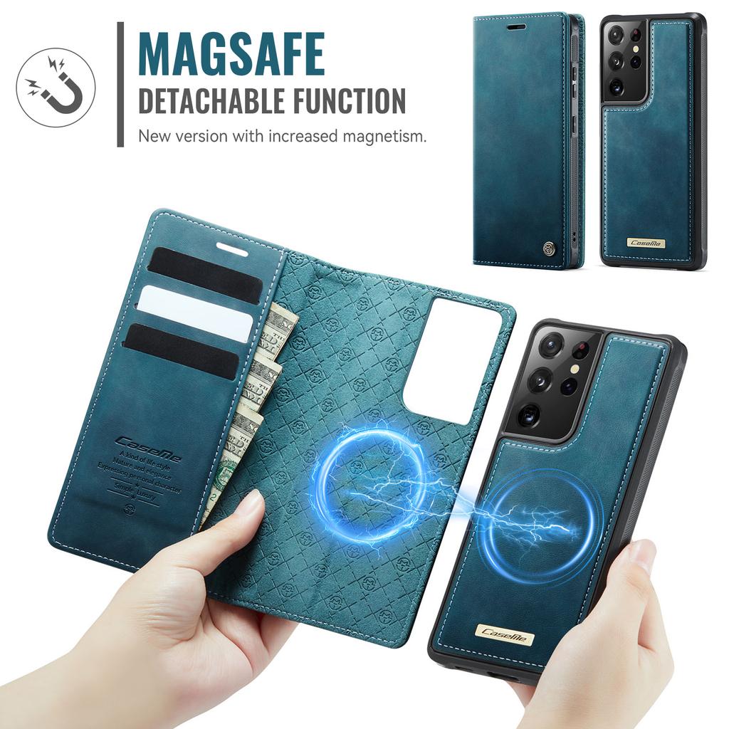 For Samsung Galaxy S21 Ultra 5G Case CASEME C49 Compatible with MagSafe RFID Blocking Detachable Wallet Leather Phone Cover