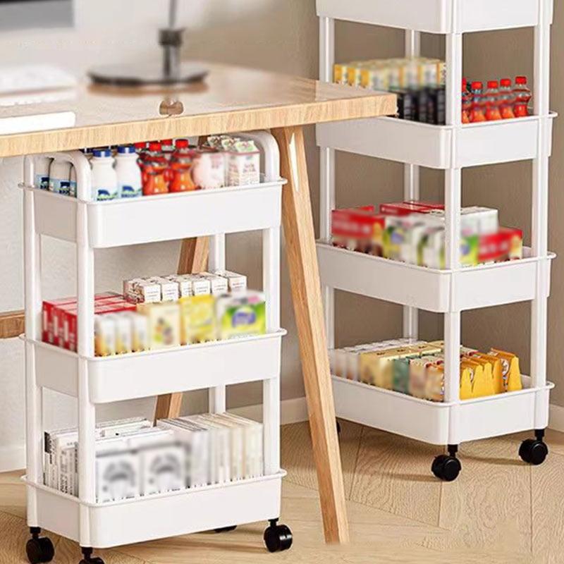 Мобильная тележка для хранения вещей, бытовая кухонная многофункциональная тележка-органайзер, экономящая место, полки для спальни, стойка для хранения закусок