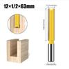 12mm 1/2inch Shank Router Bit Double Flute Long Straight Bits Grooving Bits Trimming Cutter Woodworking Milling Tools