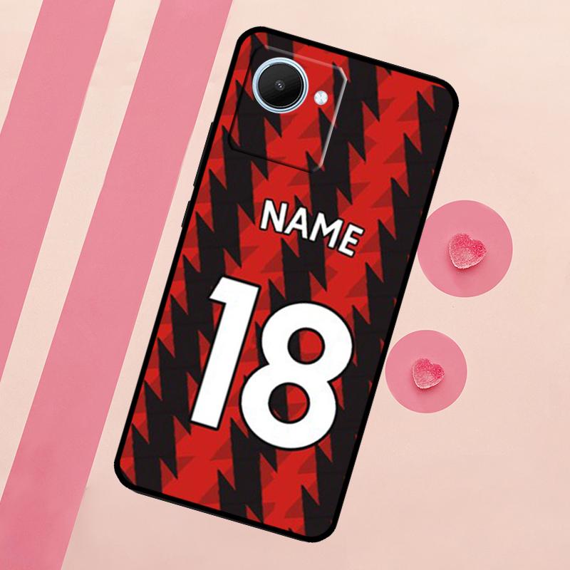 Чехол с индивидуальным номером и именем футболиста для Realme 11 Pro Plus 10 9 GT Neo 5 3 3T C11 C15 C25s C21Y C30 C31 C33 C35 C53 C55