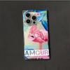Clear Square Back Tube Case Protection For iPhone 13 12 16 ProMax 11 14 Pro Max 15 Plus Anti-Oxygen,Large Flamingo Pattern Casing