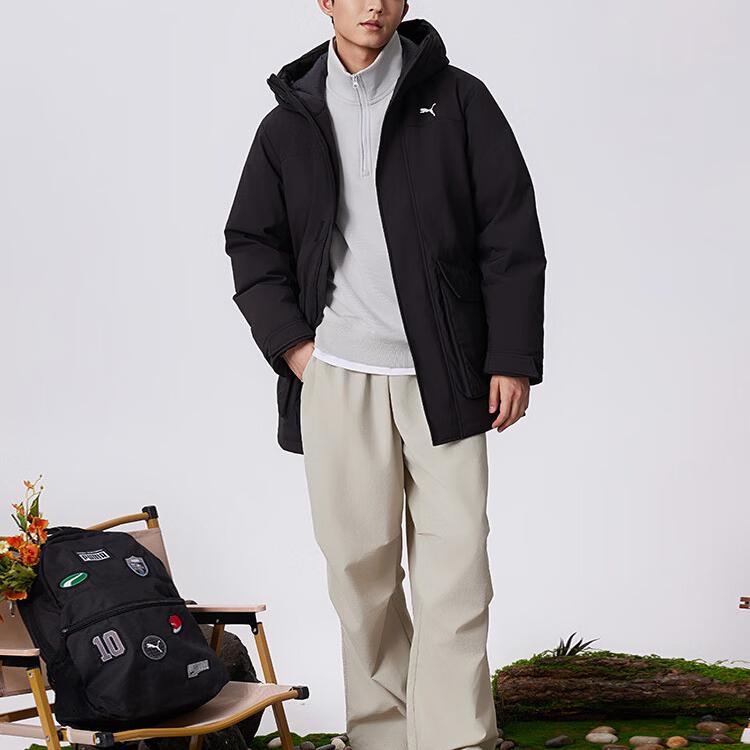 Puma Теплая ветрозащитная водоотталкивающая функциональная пуховая куртка с капюшоном Мужские куртки 692778-01