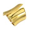 Wide Large Stainless Steel Alloy Silver Plated Asymmetric Geometric Big Cuff Bangle Bracelet Punk Simple Bangles Women