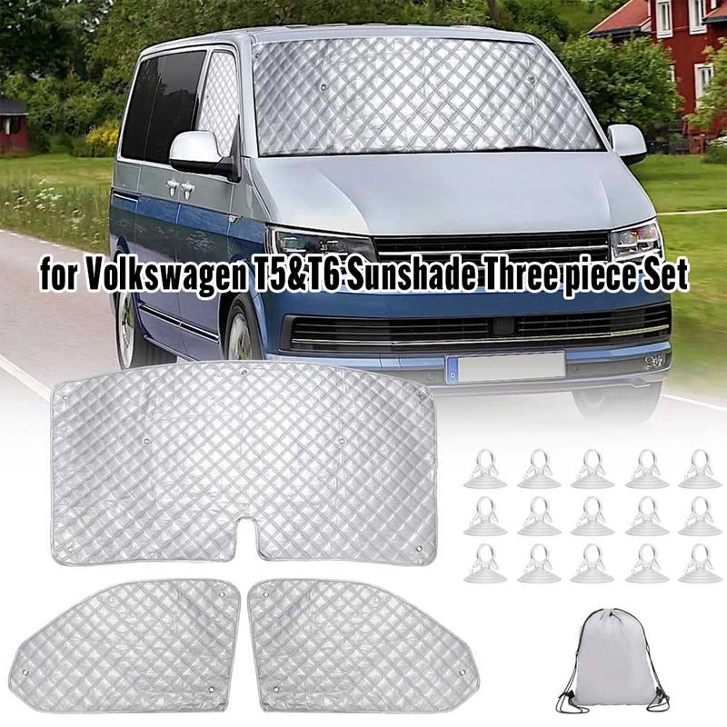 Для VW T5 T6 3 шт. Солнцезащитные чехлы на окна с термоизоляцией и УФ-защитой Набор автомобильных солнцезащитных чехлов на окна