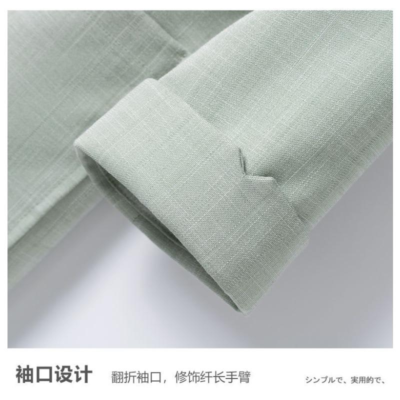 Светло-зеленый льняной костюм, короткий пиджак для женщин, тонкий корейский стиль, маленький высококлассный повседневный костюм, темпераментный топ