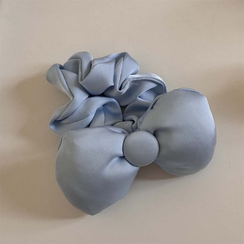 Новые корейские яркие бантики-скранчи для волос для женщин, милые однотонные атласные резинки для хвостика, аксессуары для волос