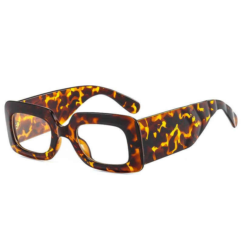 SHAUNA Fashion Square Sunglasses Women Clear Colorful Eyewear Shades UV400 Men Trending Retro Wide Legs Sun Glasses