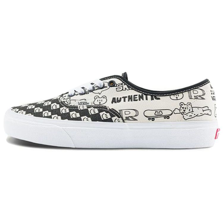 Кеды Otw Nuttsh x Vans Authentic Унисекс Низкие Холщовые Черно-Белые VN0A5KS9BPR