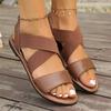 Shoes for Women Elastic Band Women's Sandals Fashion Peep Toe Casual Sandals Women Summer Plus Size Flat Sandals