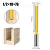 12mm 1/2inch Shank Router Bit Double Flute Long Straight Bits Grooving Bits Trimming Cutter Woodworking Milling Tools