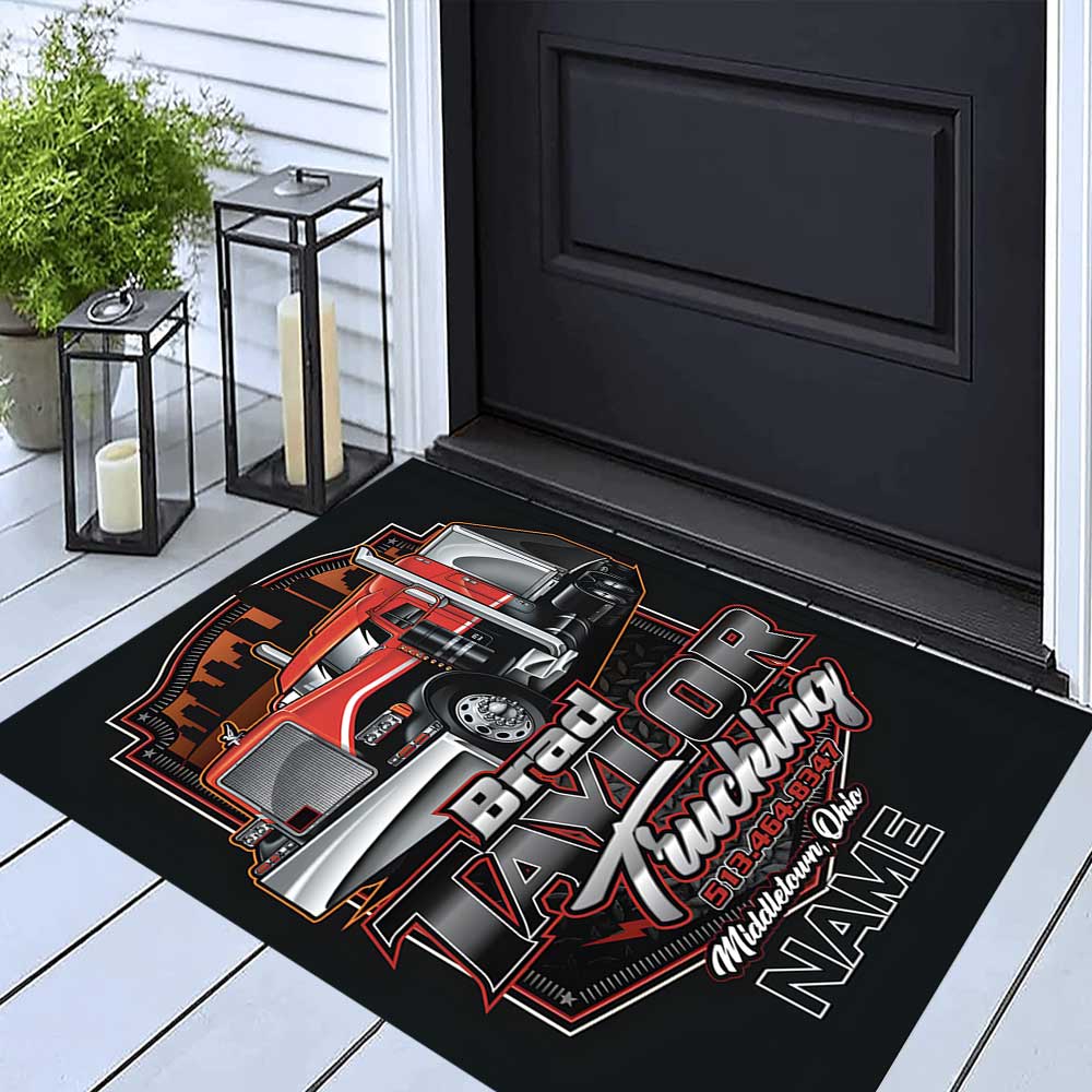 Truck Racing2 Customize your name rug, office chair cushion, home bedroom living room gift.