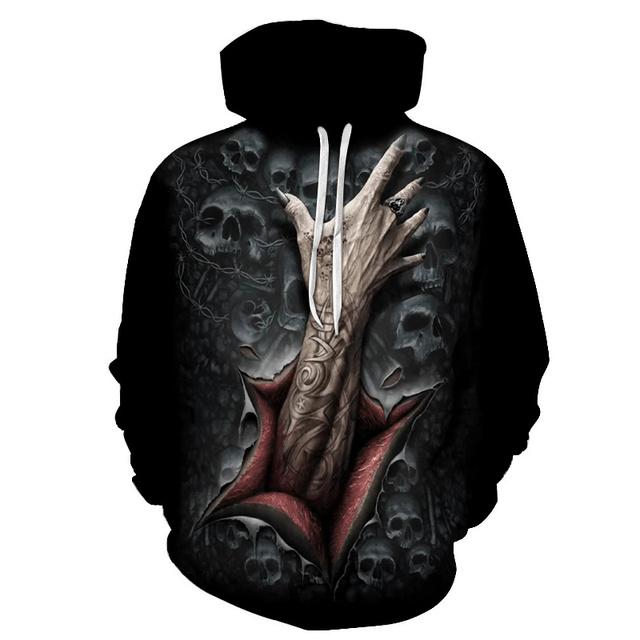 Men's Hoodie 3d Print, Horror Theme Hoodie Fashion Autumn and Winter Men's Sportswear