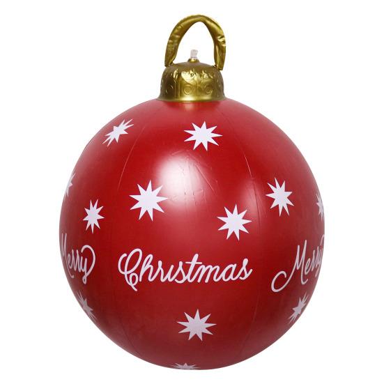 Рождественский надувной мяч Yousheng диаметром 60 см, водонепроницаемый рождественский мяч, устойчивый к разрывам, многоразовый, гигантский надувной мяч для праздничного декора двора, газона, крыльца