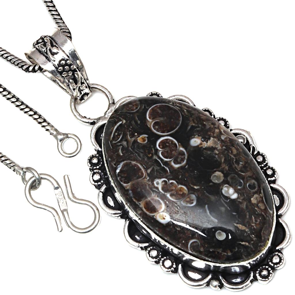 Pendant Turtella Jasper Gemstone Valentine'Day Gift Silver Jewelry 2"