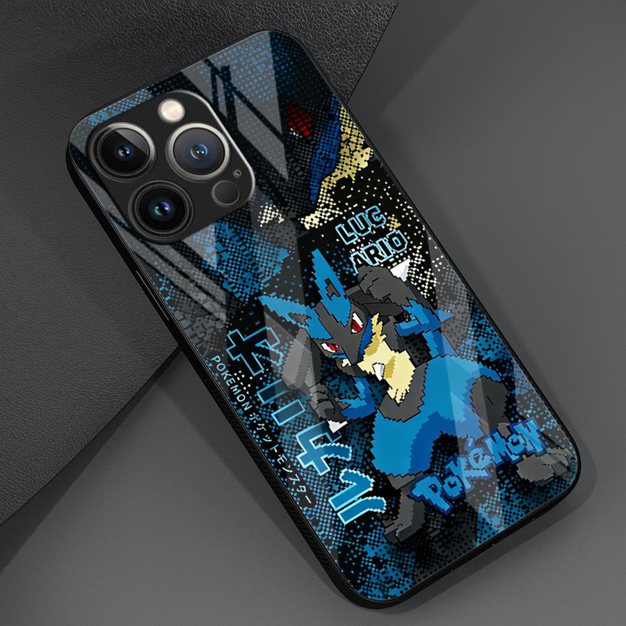 Phone Cover Glass Case for iPhone 17 Pro Max 8 XR 15 Plus 11 16 Air 14 13 12 Hot Cartoon Pokemon