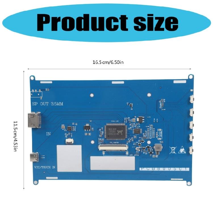 Промышленная 800X480/1024X600 50-контактная плата драйвера TTL ЖК-дисплея Вход HDTV Мониторинг автомобиля Сенсорная панель управления для 4B 3B+