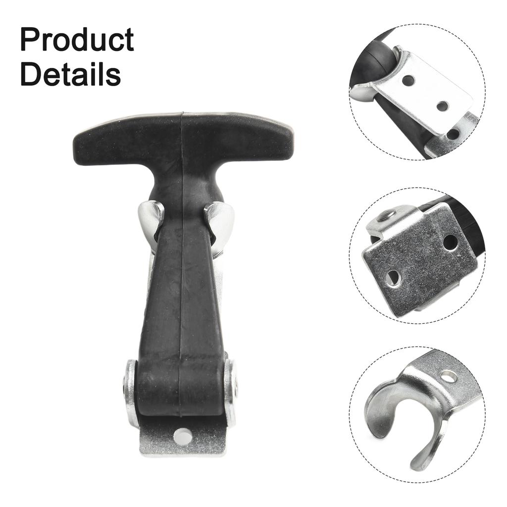1 Pcs Elastic Stainless Steel Rubber Hood Catch Flexible T Handle Hasp Rubber Elastic Shock-absorbing T-shaped Buckle