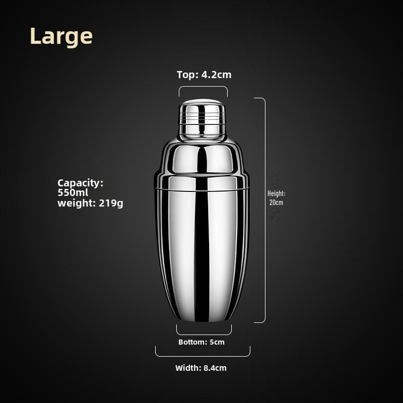 Stainless Steel Cocktail Shaker Set: Ice Shaker & Thickened Hand-Cranked Utensils for Cocktails and Milk Tea