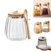 Прозрачные кухонные бутылки для хранения Деревянная крышка Стеклянная герметичная банка Универсальный контейнер для продуктов Кухня