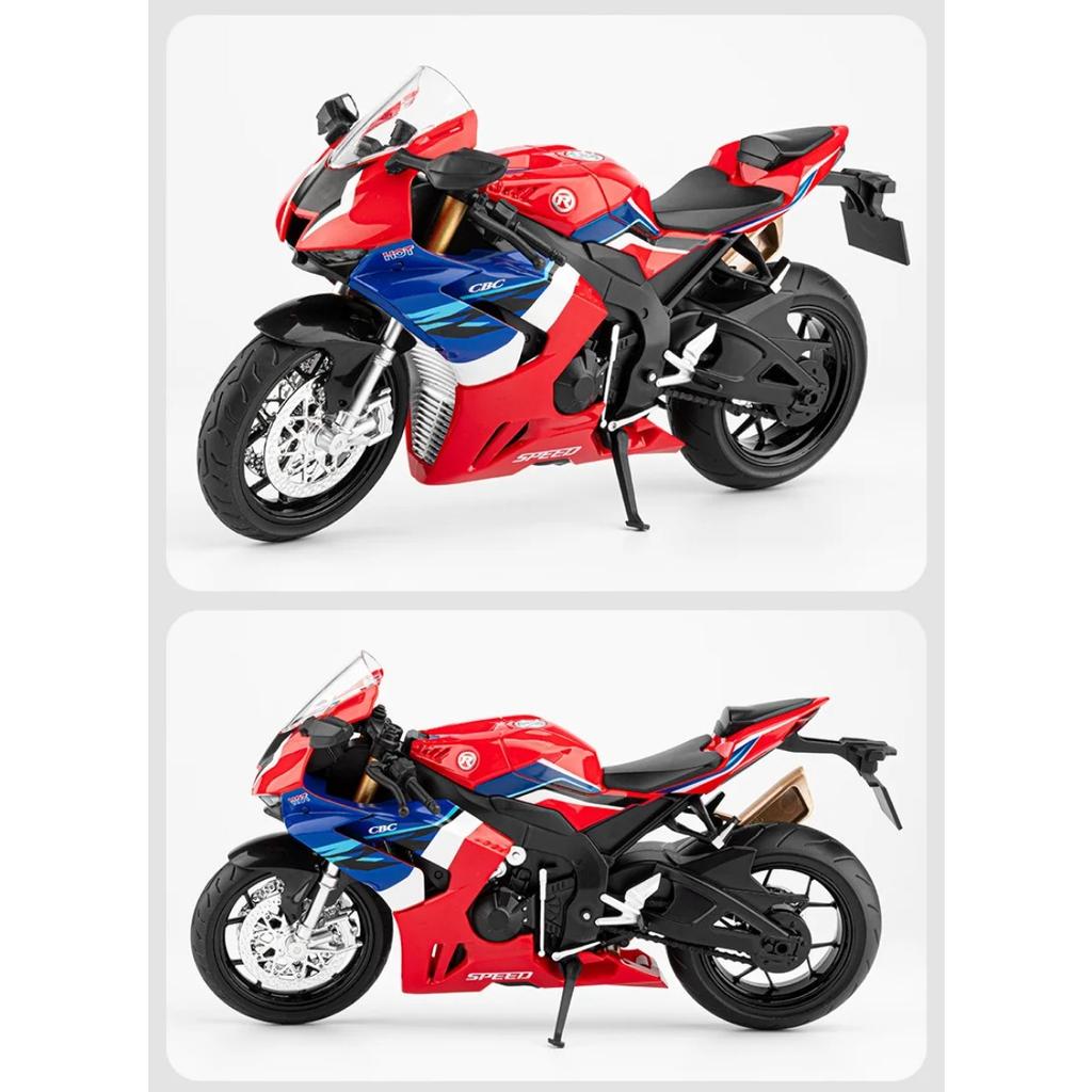 1/9 Модель мотоцикла Honda CBR1000RR-R из сплава, литой металл, звук и свет, детская игрушка на день рождения, автомобиль, мотоцикл, подарки