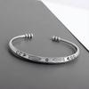 Men Bracelet Opening Adjustable Silver Color Twist Boho Wrist Decoration Easy To Wear Fish Letter Curved Sleeve Bracelet Men Jewelry