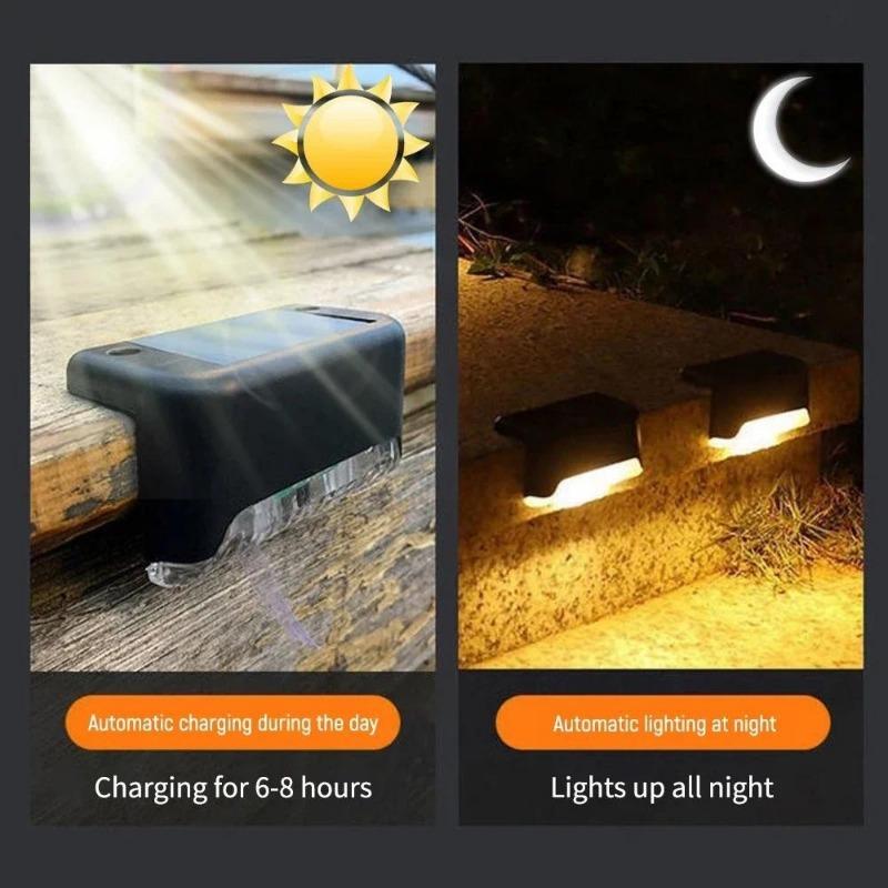 1/4/8Pack Solar Deck Lights Outdoor Step Lights Waterproof Led Solar Lights for Railing Stairs Step Fence Yard Patio and Pathway