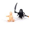 Assembling Dolls Small Particles Cemetery Building Block Halloween Skeleton Ghost Grim Reaper Scene Toy