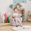 Kids Armchair with Flamingo Design, Wooden Frame, for Bedroom, Playroom, Kids Room - Pink