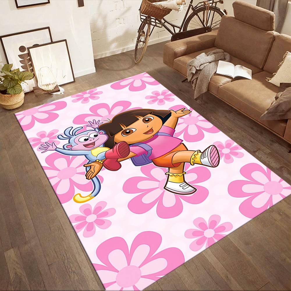 Dora Explorer Floor Mat Perfect for Outdoor Playrooms Balcony Decorate room Anti-slip Rug Anime Office Decor Wedding Party Gift