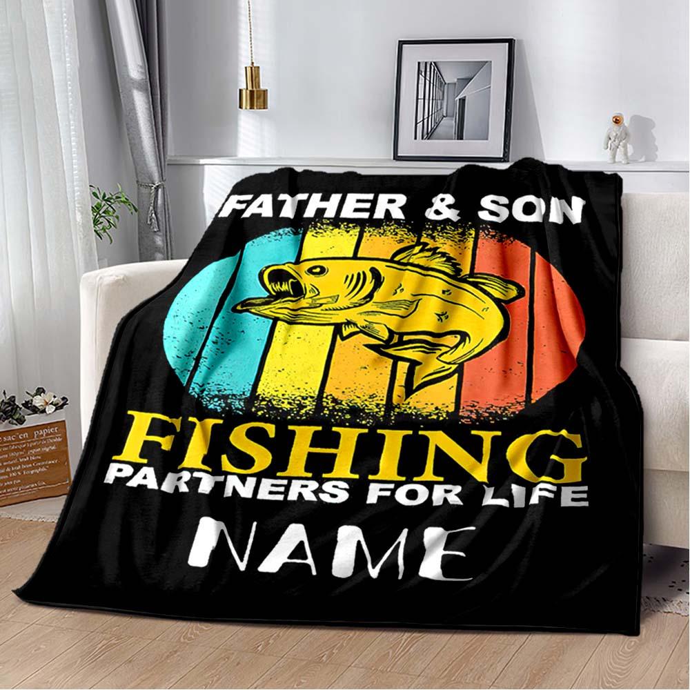Bigmouth Fish Customize Your Name Outdoor Blanket Used For Chair Office Sofa Bed Camping Soft And Warm Giving Friends And Relatives Birthday