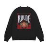 Новая мужская свободная толстовка RHUDE с круглым вырезом, принтом из букв и махровой тканью
