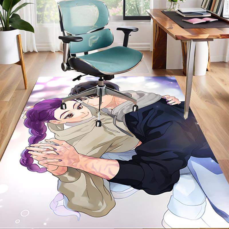 1pc KPop Demon Hunters19 Design Area Rug - Non-Slip, Soft & Cozy Floor Mat for Living Room, Bedroom, Office - Indoor/Outdoor Decorative Carpet