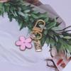 Sweet And Cute Dripping Oil  Flower Pendant Keychain Alloy Letter Keychain Pendant