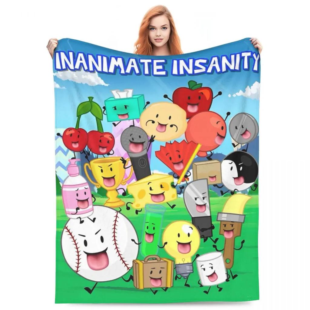 BFDI Inanimate Insanity Плед Теплый Мягкий Удобный Плюшевый Плед для Декора Дома Пикника Фланелевая Постельная Покрывало Покрывало на Кровать