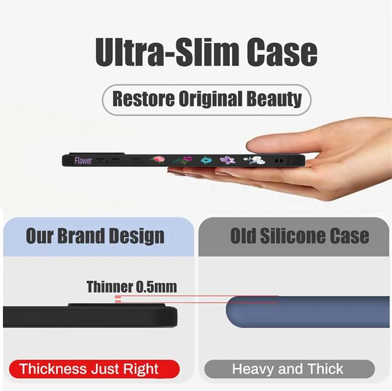 For Samsung S25 Ultra S24 FE S23 A56 A36 A16 A55 Phone Shell Floral Print Matte Lens Protection TPU Lanyard Soft Shockproof Silicone Slim Case Cover