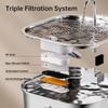 7L high-capacity stainless steel cat dog pet Fountain dispenser with water level window multi-layer filtering silent water pump